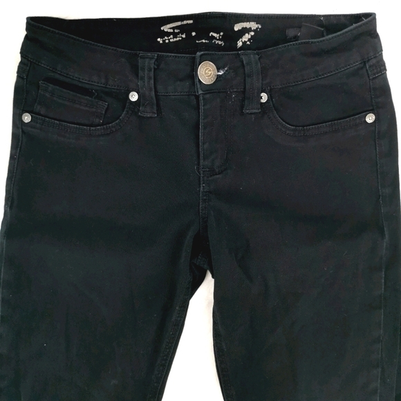 Seven7 Women's 6 Black Skinny Bling Jeans Cotton - Picture 2 of 14